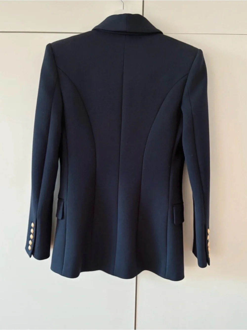 Beautiful Balmain Double-Breasted Navy Blazer with Gold Buttons